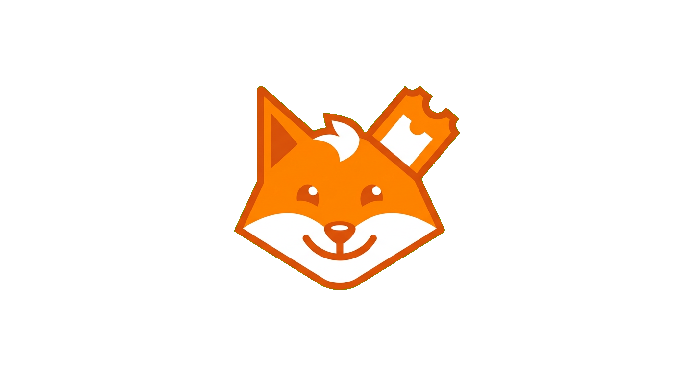 CuponFox logo: a fox with a coupon-shaped ear
